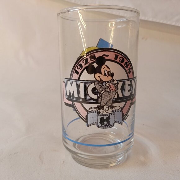 Disney Mickey Mouse Through The Years 1928 - 1988 60th Drinking Glass Sunoco - Picture 3 of 13